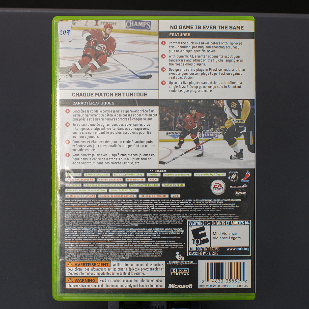 NHL 08 - Jeu Xbox 360