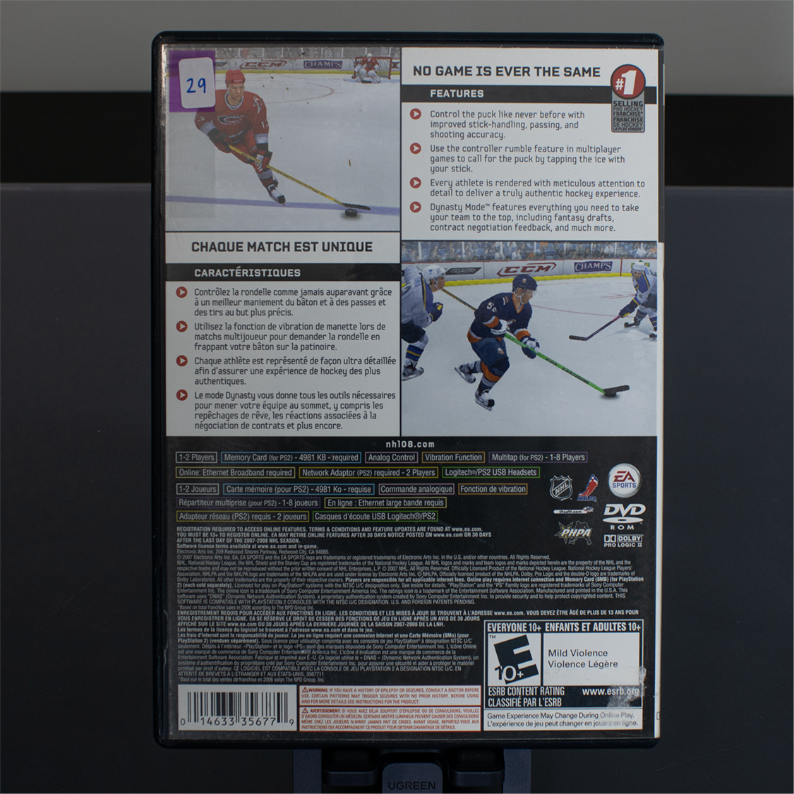 NHL08 - Jeu PS2