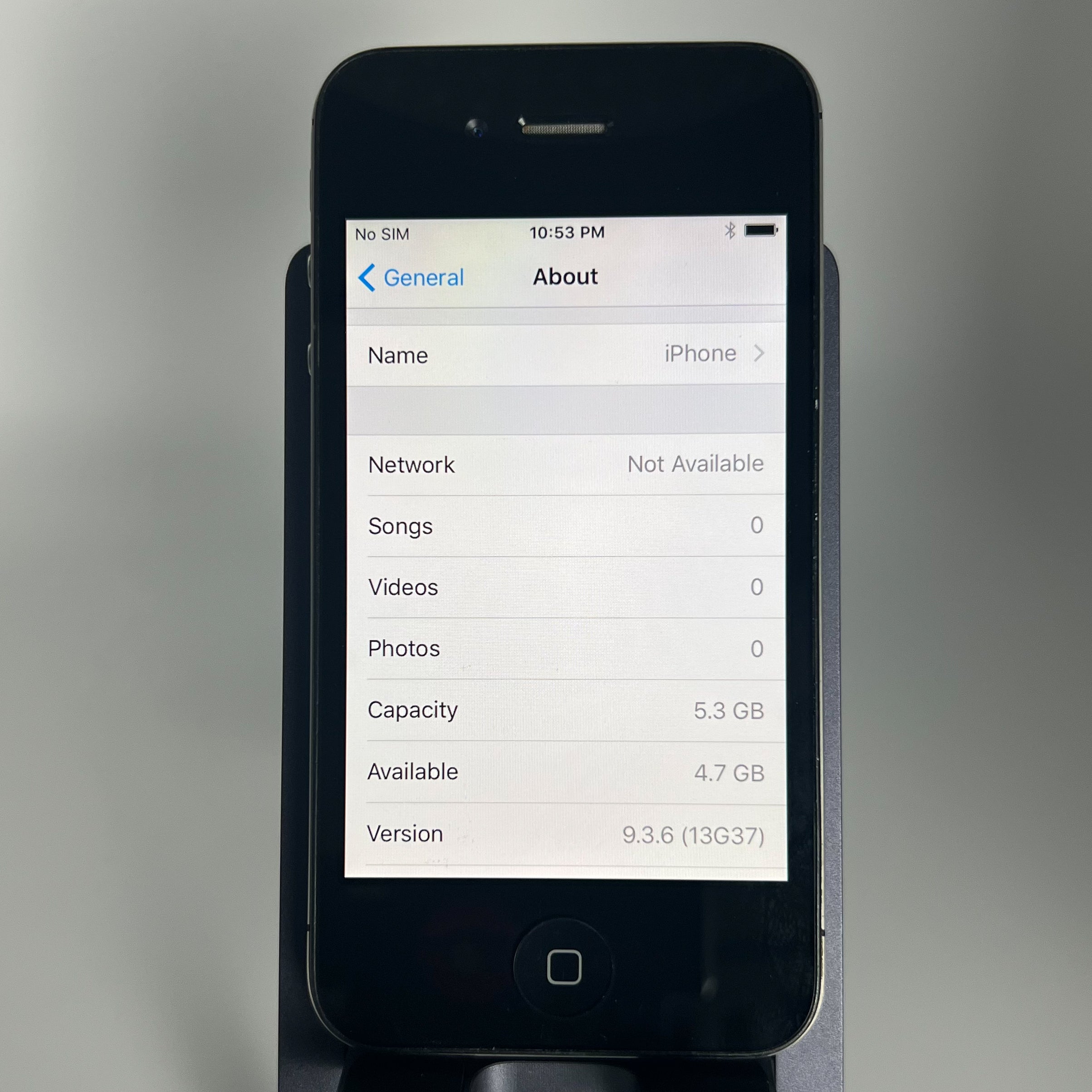 iPhone 4S - Works fine - 8GB - iOS 9.3.6 - Battery 91% - Unlocked